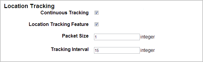 Location Tracking Configuration